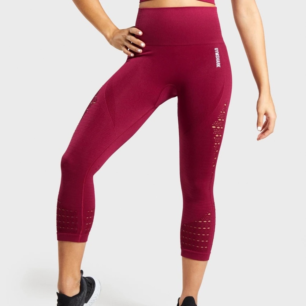 Gymshark Energy + Seamless Crop Beet Leggings - Picture 1 of 3
